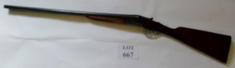 ELBAR - Spanish 12 bore SBS double trigger shotgun boxlock ejector. S/No 82153.