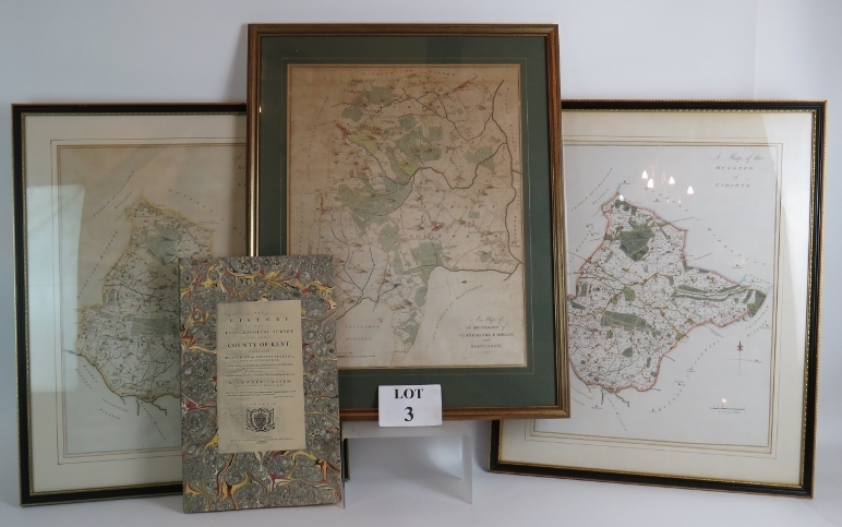 Three framed Kent topographical engravings, 2 of Eythorne and one of Cranbrook,