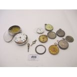 A pair cased Georgian silver pocket watch 'Willm Flint' 1238,