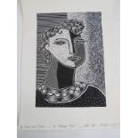 Martin (1987) - 'A woman's face', woodcut print on paper, signed and dated, titled,