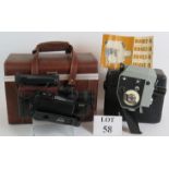 A vintage Russian Qarz-5 Cine camera with original case and manual plus a JVC GR-65 video camera