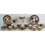 A Royal Crown Derby porcelain 12 setting tea service decorated in the Imari pattern.