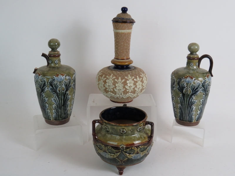 A Doulton Lambeth stoneware covered bottle vase by Jane Hurst, - Image 2 of 12