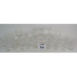 A suite of mainly Edinburgh crystal cut glasses including 9 champagne coupes, eight sherry glasses,
