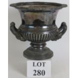 A heavy antique Britannia metal Campana urn style ice bucket or champagne cooler.