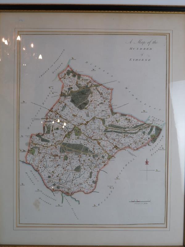 Three framed Kent topographical engravings, 2 of Eythorne and one of Cranbrook, - Image 4 of 6