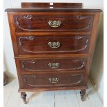 A very clean mahogany chest of four long drawers,