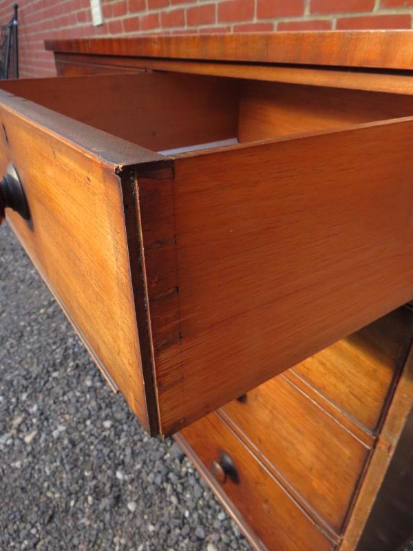 A 19th Century mahogany straight front chest of two short over three long graduated drawers with - Image 3 of 7