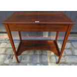 A 19th Century inlaid rosewood small ladies writing desk with a lift up top and fall front