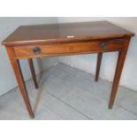 A 19th century mahogany side with a single long drawer. Condition report: Good overall condition.