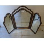 A 19th Century mahogany triple folding vanity mirror. Condition report: Overall condition is good.