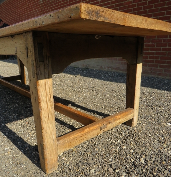 A fine 18th Century pine and fruitwood country refectory dining table of good rich colour and - Image 7 of 8