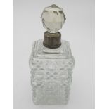 A hobnail cut scent bottle and stopper w