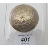 A Dutch silver Ducaton coin box with imp