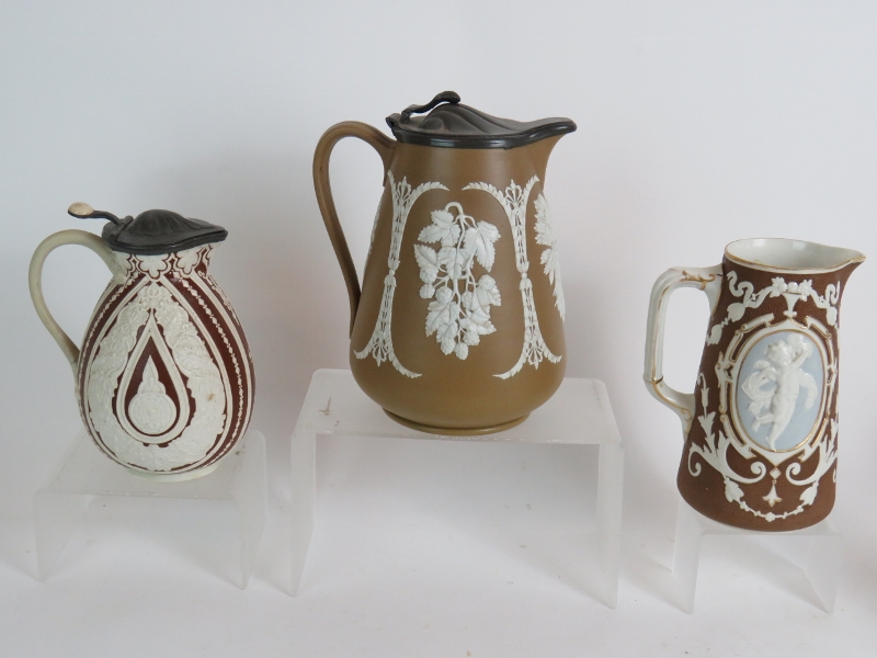 Six antique ceramic jugs including Crown - Image 3 of 10