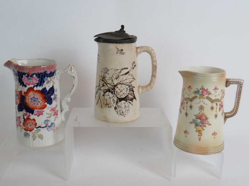 Six antique ceramic jugs including Crown - Image 8 of 10