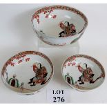 A set of three graduated Japanese porcel