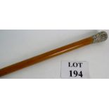 A period Malacca walking cane with large