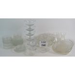 A selection of mainly pressed glass serv