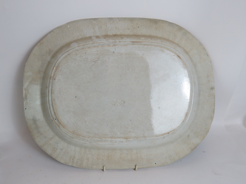 Three large antique blue and white willo - Image 7 of 9