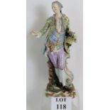 A large Meissen porcelain figurine No 2868 The Gardener height 49cm, factory mark to base.