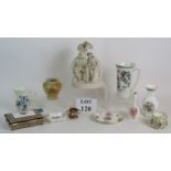 A mixed lot of collectable china and porcelain including Copeland Parian Ware Royal Worcester