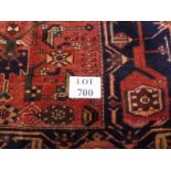 A Karajeh rug, 358cm x 115cm approx. Condition report: Good condition, even colour and wear.