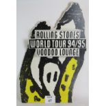 A rare original Rolling Stones Voodoo Lounge tour 94/95 cardboard cut out merchandising stand.