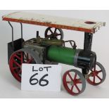 A vintage Mamod live steam showman's engine complete with burner.