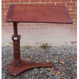 A Victorian adjustable book table. 90cm high x 76cm wide x 40cm deep (approx).