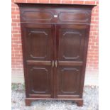 A smart antique Georgian style mahogany twin door wardrobe c 1900,
