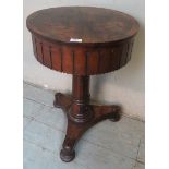 A fine and unusual early Victorian rosewood teapoy,