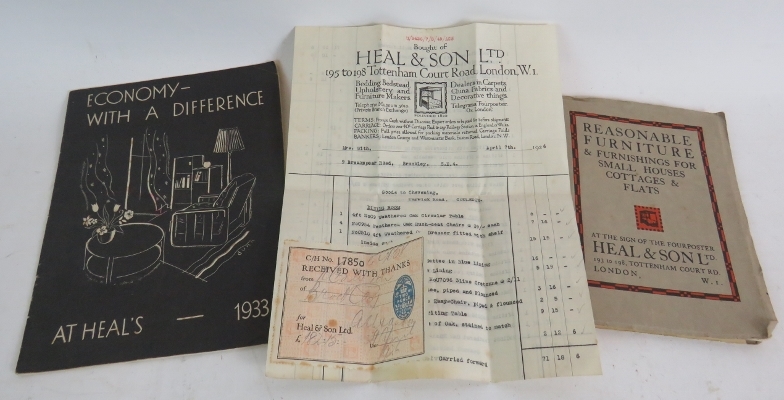 A 1933 Heal's furniture & furnishings catalogue titled 'Economy with a Difference',