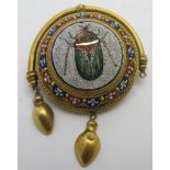 A 19th century micromosaic and gold broo