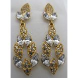 Fancy drop earrings, 50mm, push back, go