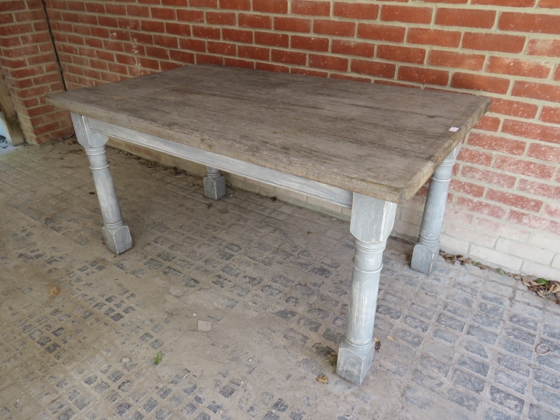 A 19th Century solid oak planked top din