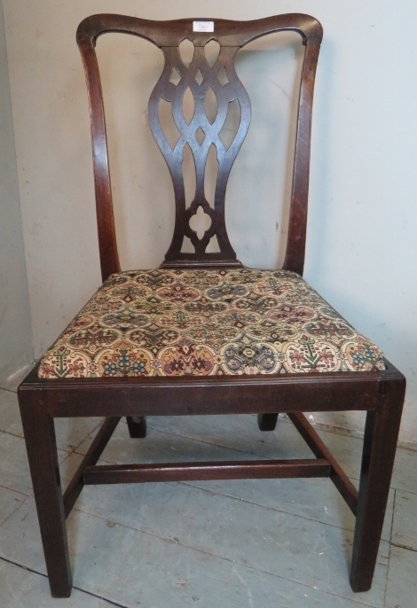 A Georgian mahogany framed lattice back - Image 2 of 8