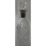 A good cut glass decanter and stopper wi