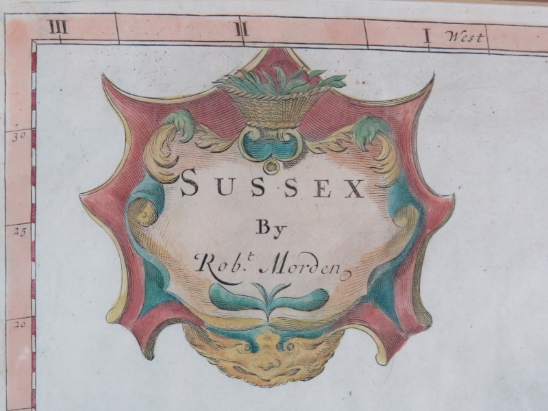 An early map of Sussex by Robert Morden, - Image 3 of 4