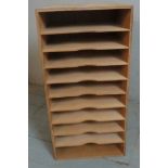 A mid century plywood nest of 10 open fr