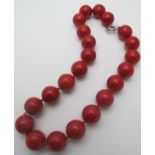 Red howlite gemstone necklace, large 20m