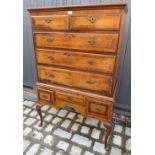 An early Georgian cross banded oak chest