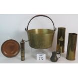 A large antique heavy quality brass jam