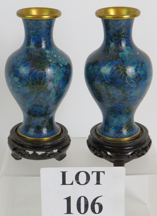 A pair of contemporary Chinese Cloisonné