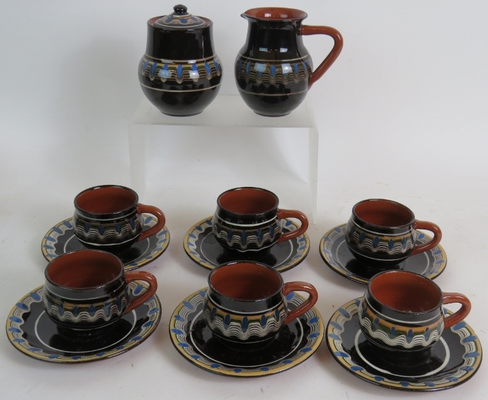 A Retro European terracotta coffee set o - Image 2 of 4