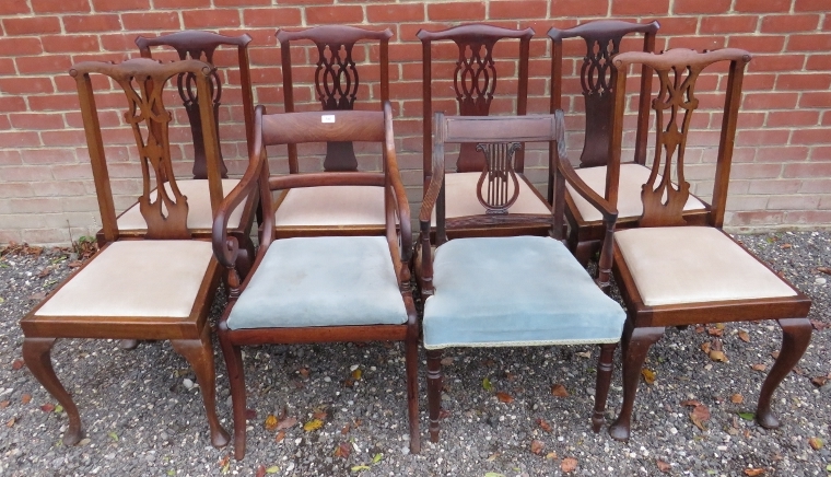 A Harlequin set 8 chairs, comprising 6 1