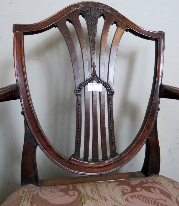 A Hepplewhite style mahogany elbow chair - Image 2 of 6