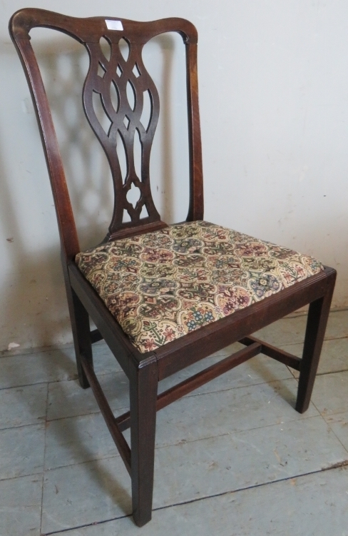 A Georgian mahogany framed lattice back