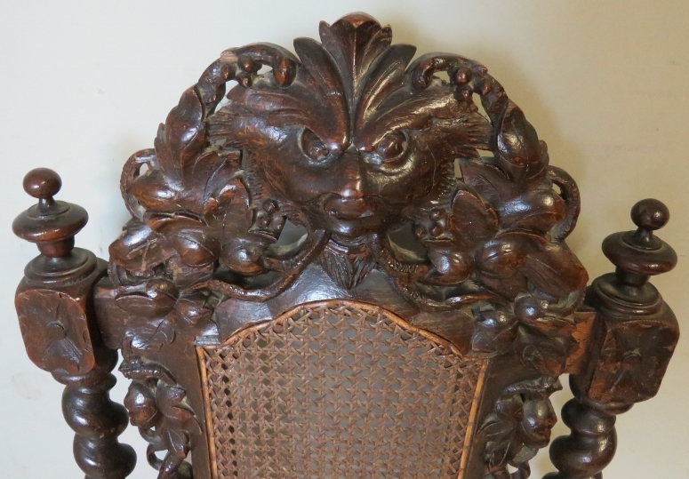 A 19th century Carolean Revival carved o - Image 2 of 4