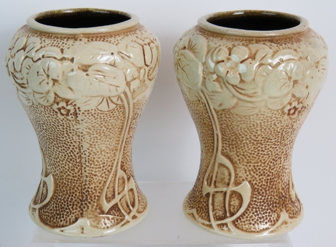 A pair of Art Nouveau Bretby Pottery Cla - Image 2 of 4